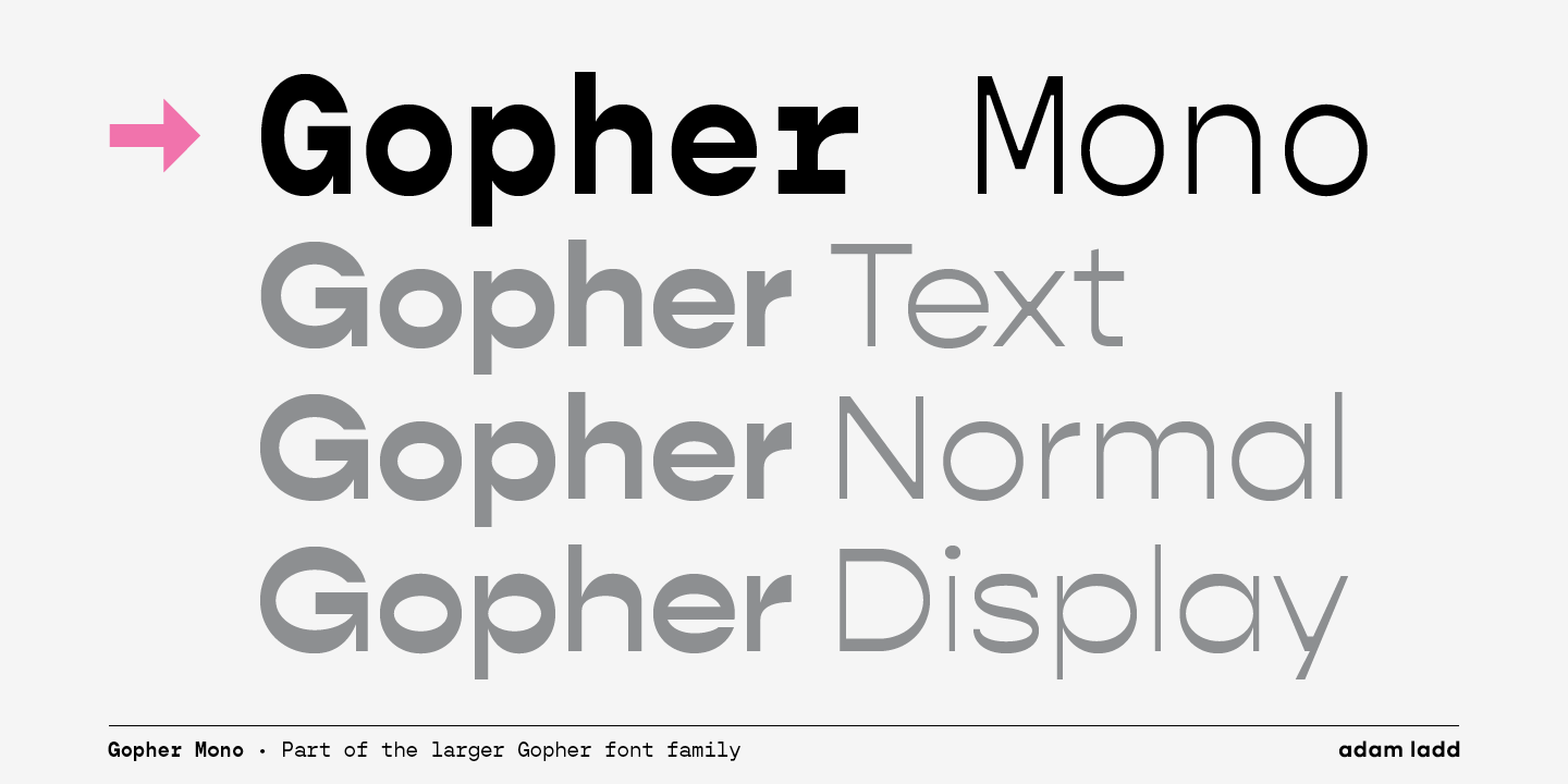 Beispiel einer Gopher Mono-Schriftart #9